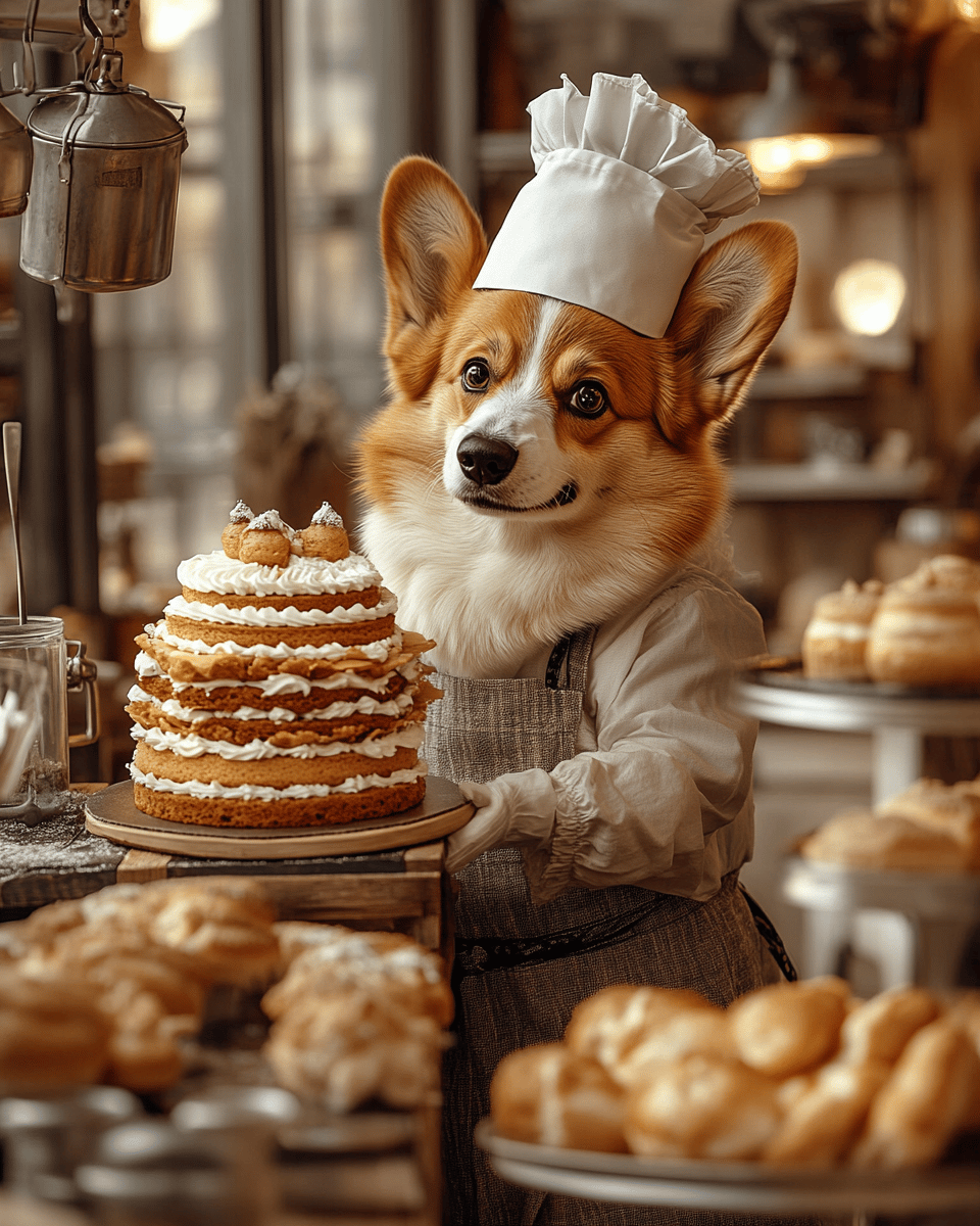 Cakemaking Corgi