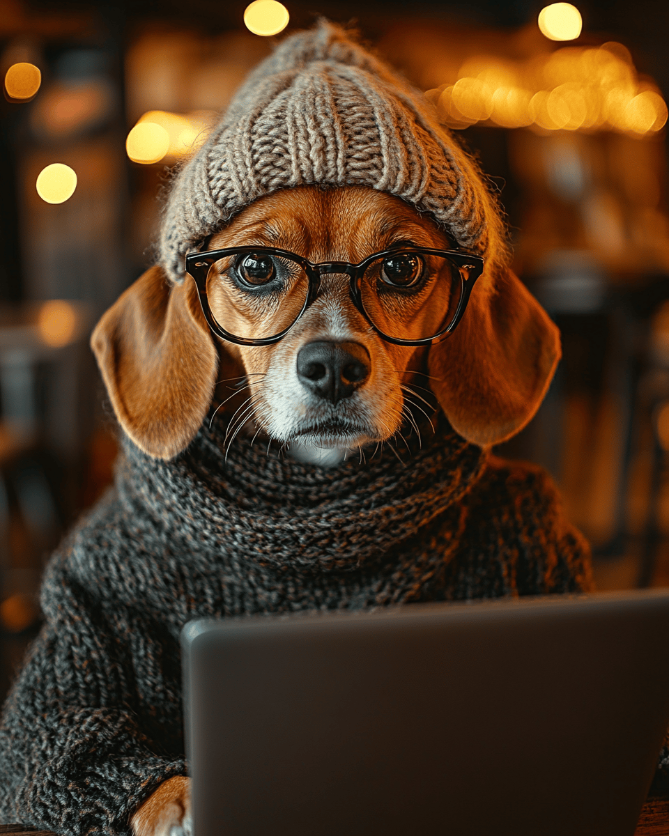 Cafe Laptop Thinker