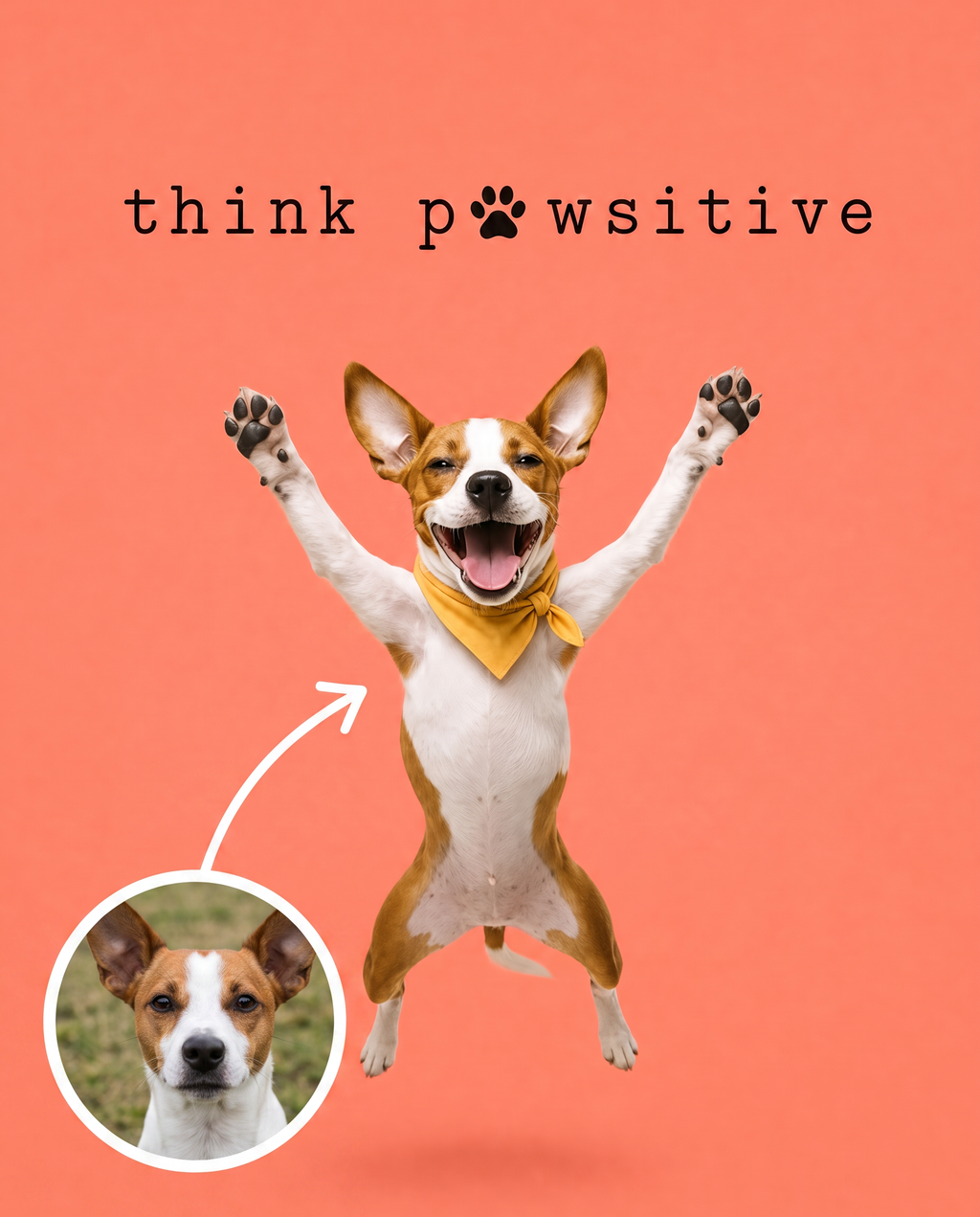 Think Pawsitive Custom Canvas Print