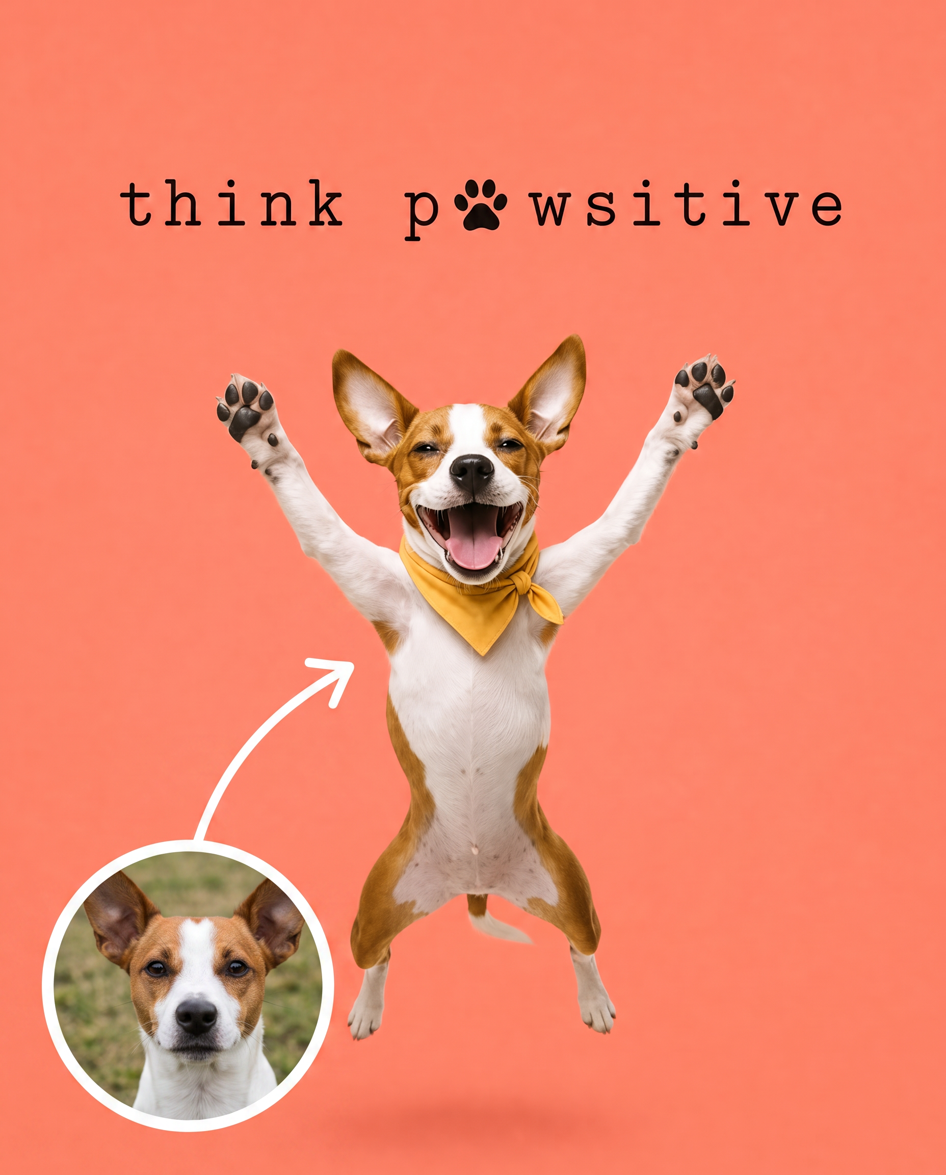 Think Pawsitive Custom Canvas Print