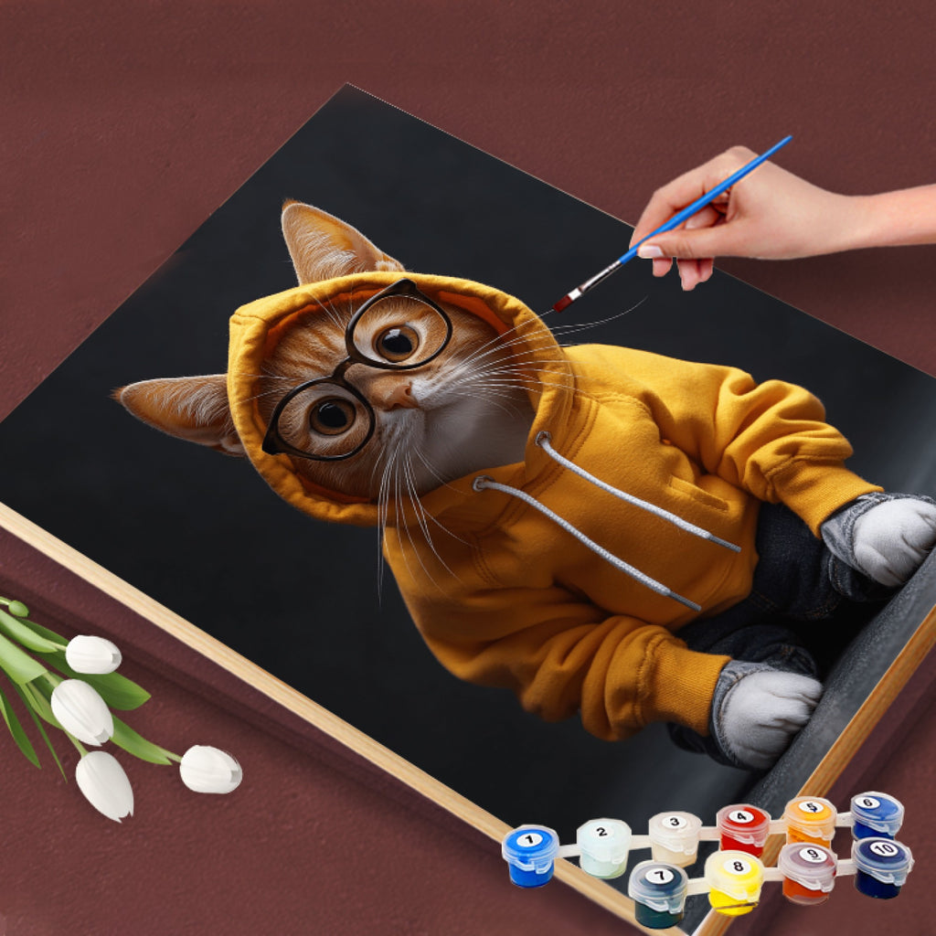 Yellow Hoodie Cool Cat