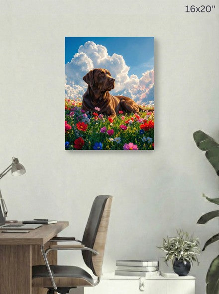Chocolate Labrador Retriever 16x20 canvas mockup