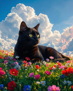 Flower Field & Clouds Canvas Print