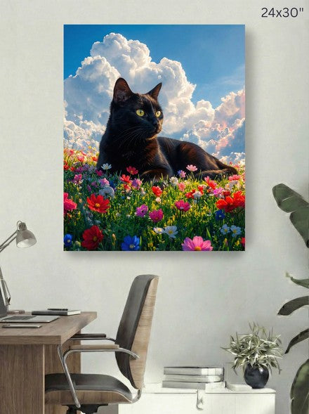 Flower Field & Clouds Canvas Print