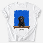 Peeking Pal custom pet T-shirt — Bath Time Blue