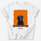 Peeking Pal custom pet T-shirt — Squeaky Toy Orange