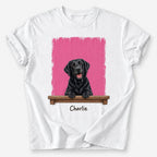 Peeking Pal custom pet T-shirt — Belly Rub Pink