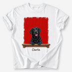 Peeking Pal custom pet T-shirt — Red Rubber Ball