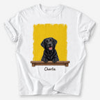 Peeking Pal custom pet T-shirt — Tennis Ball Yellow