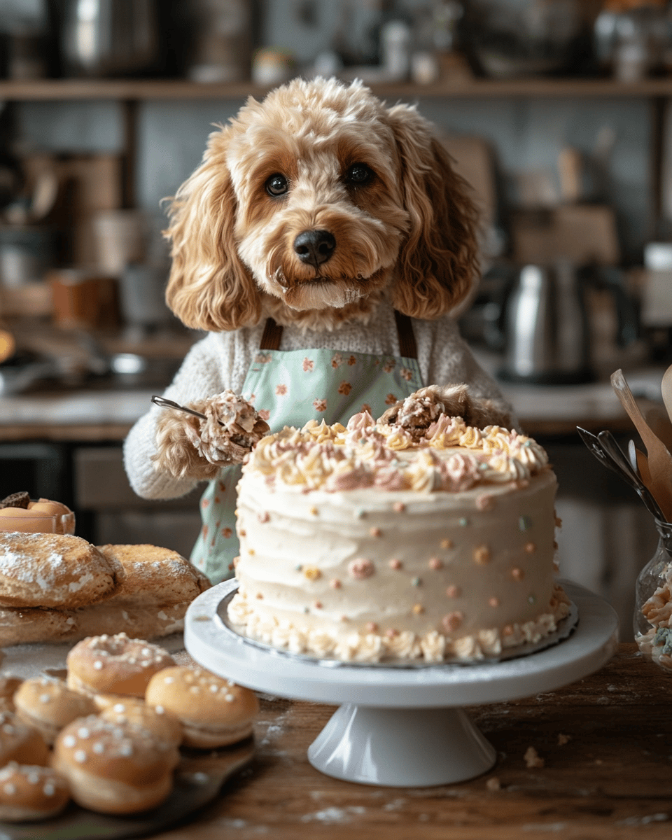 Cavapoo Pastry Chef Pup Dog Art — Wolden Art - Premium Paint By Number Kits