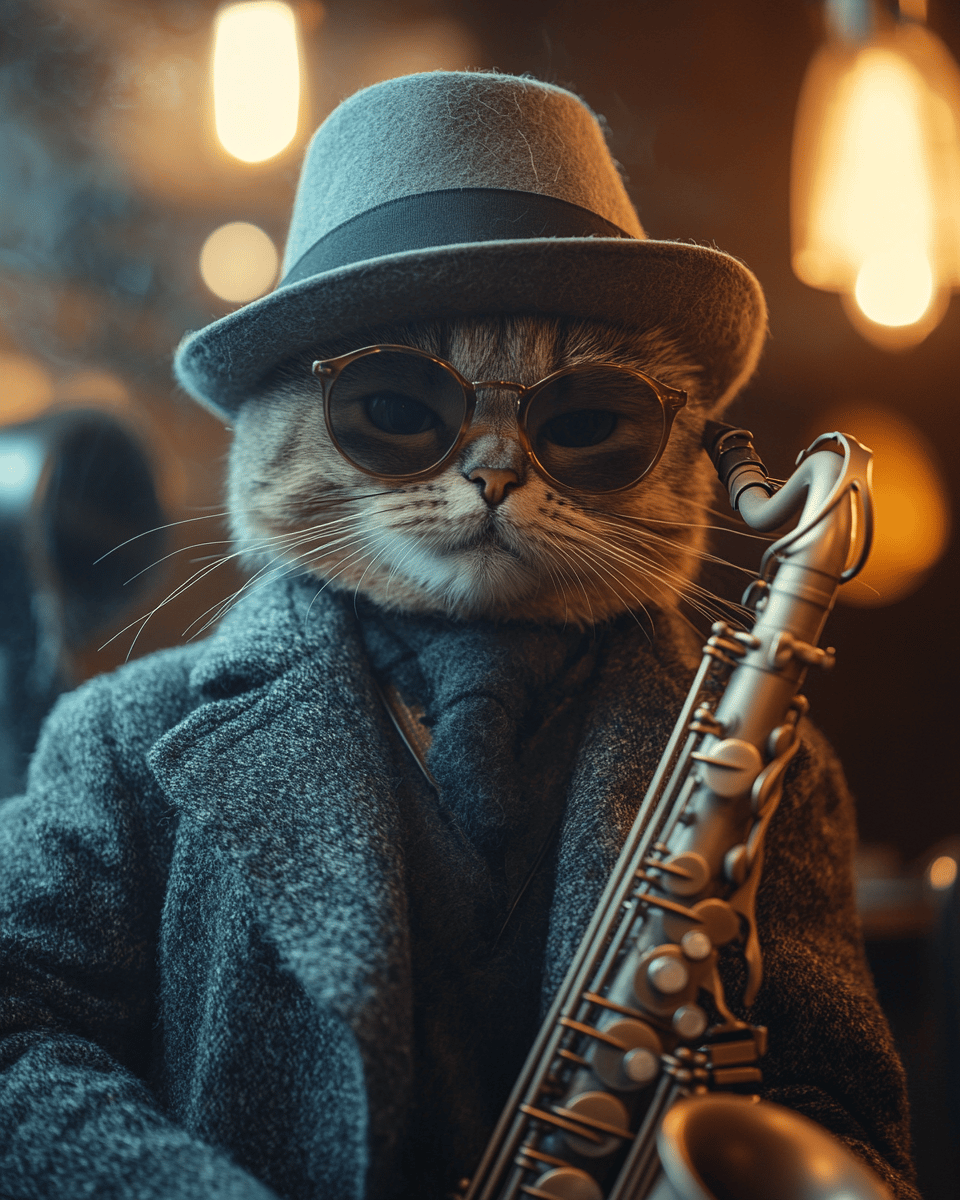 Saxophone Cool Cat