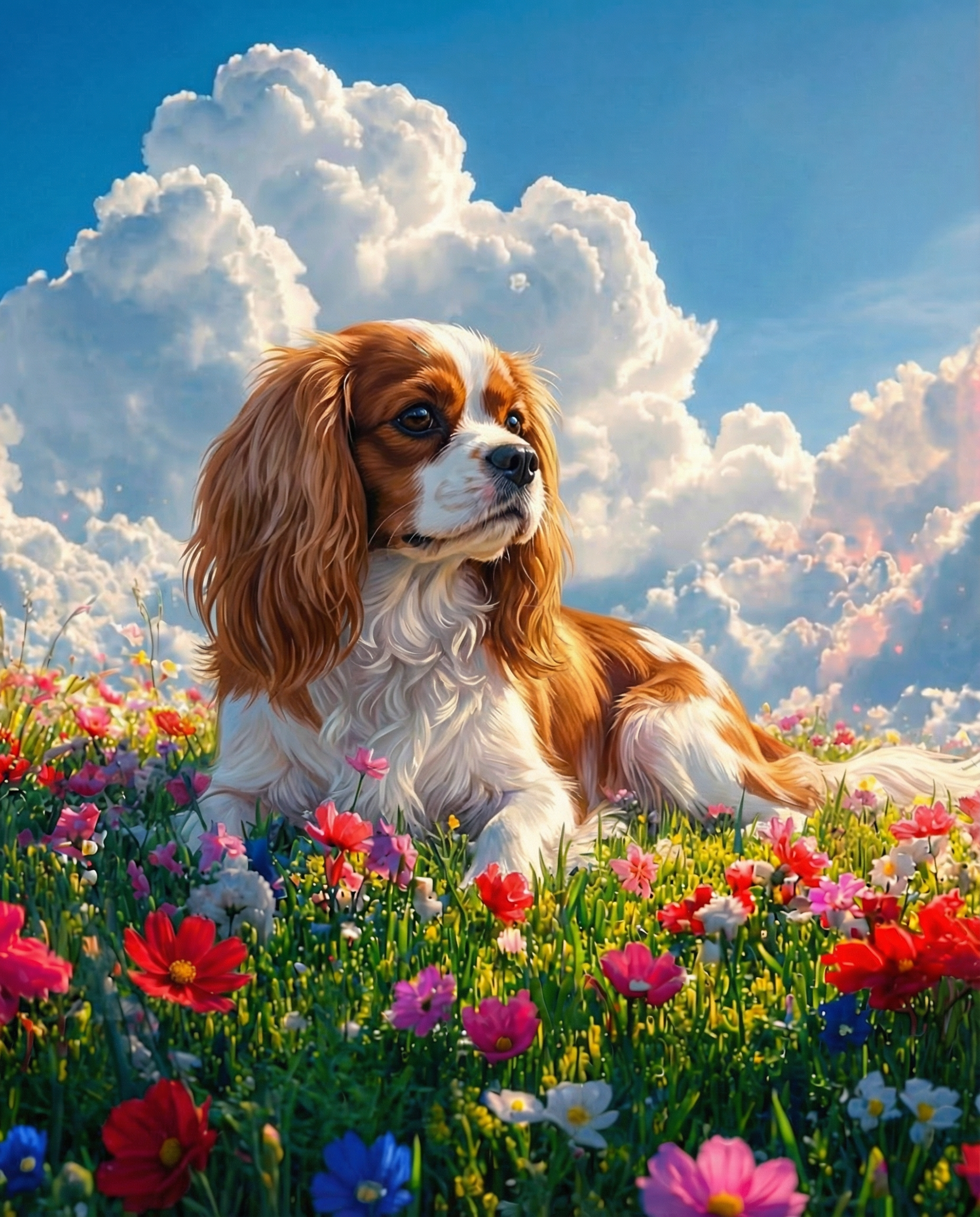 Cavalier King Charles Spaniel memorial angel art