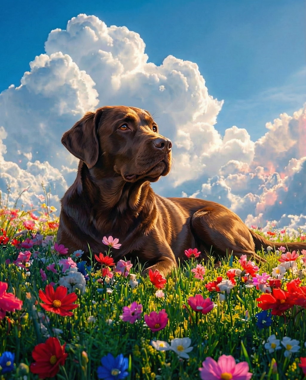 Chocolate Labrador Retriever memorial angel art