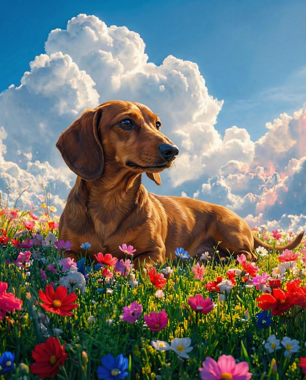 Dachshund memorial angel art