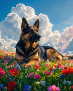 German Shepherd memorial angel art