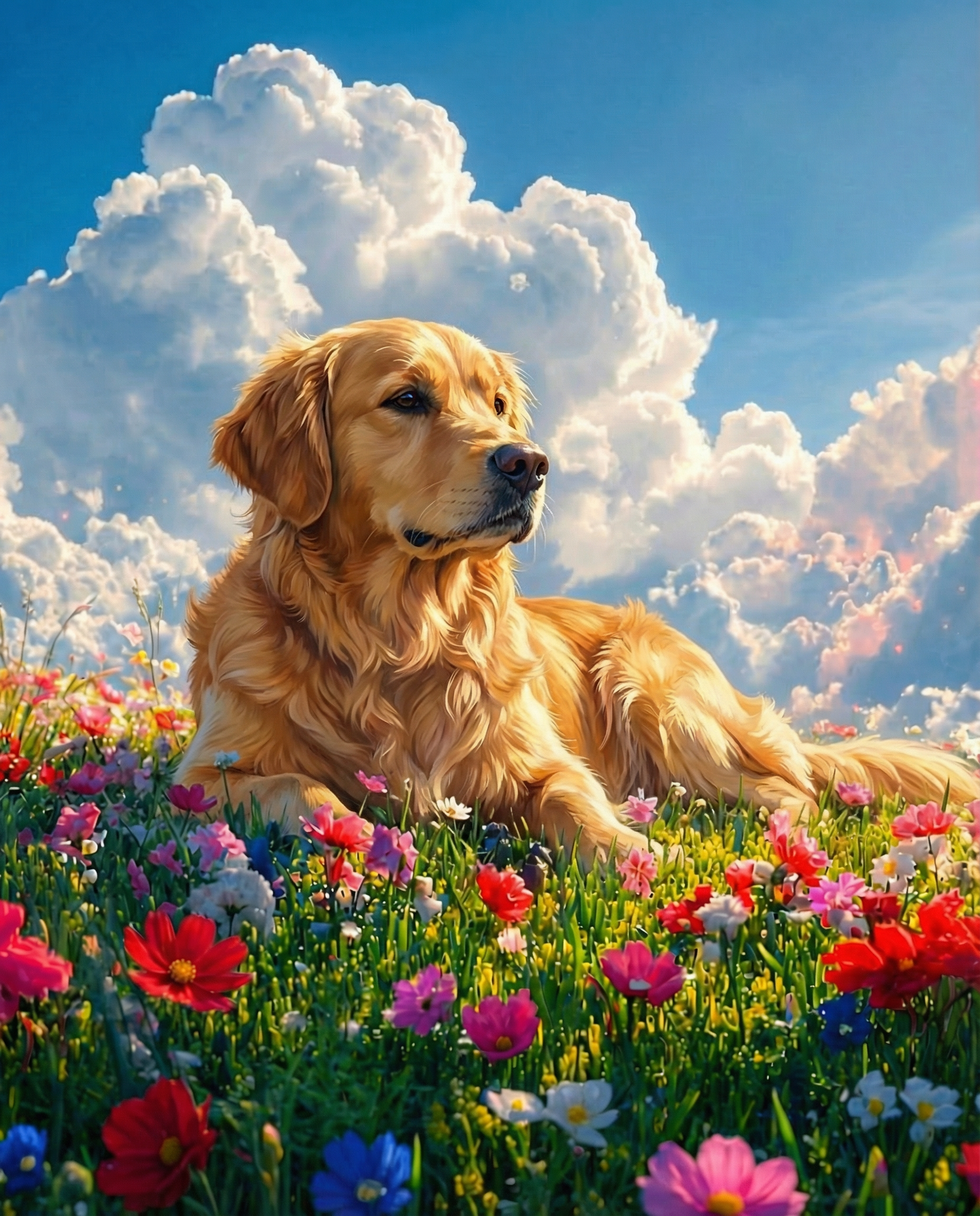 Golden Retriever memorial angel art