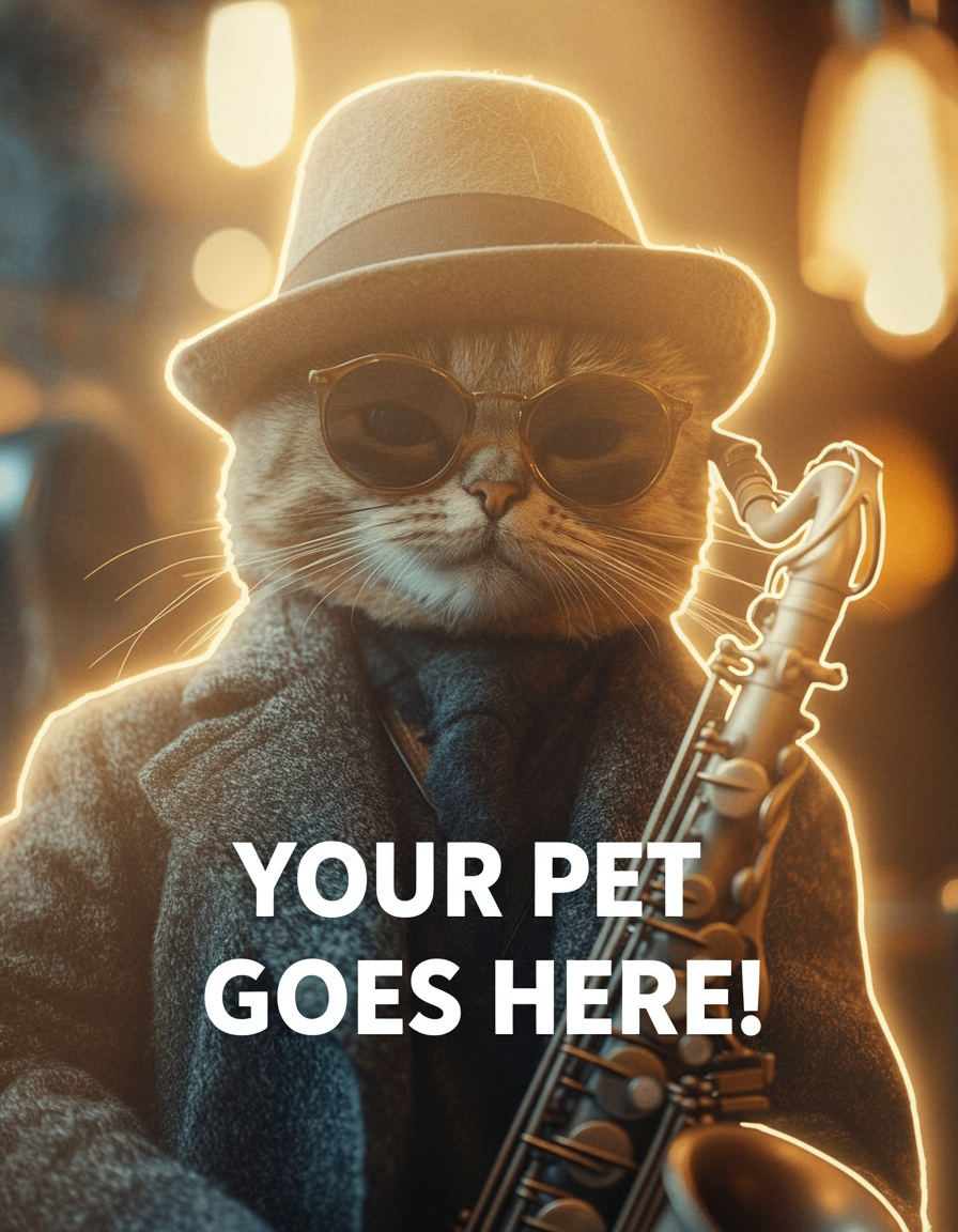 Saxophone Cool Cat