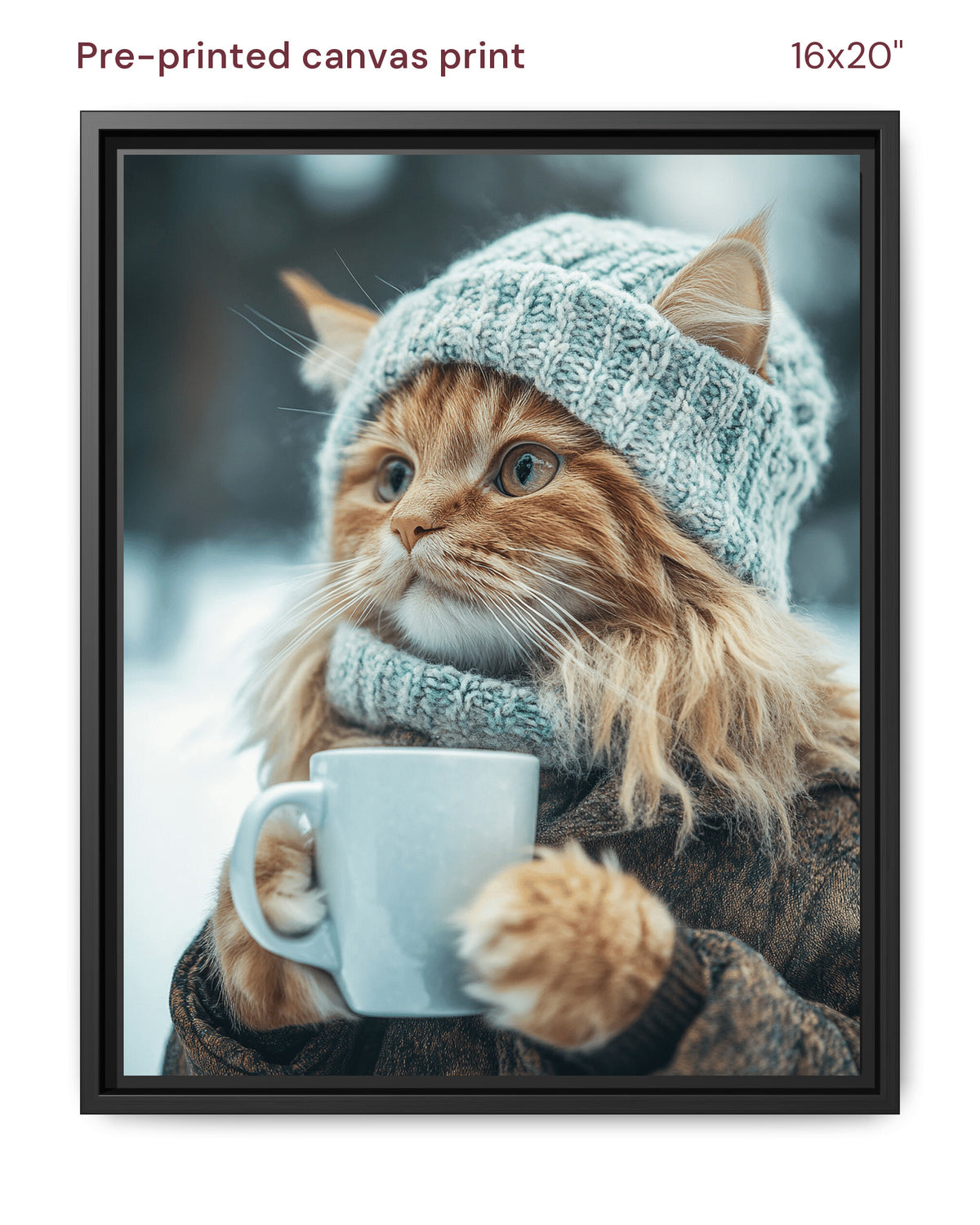 Canvas Print 16x20 Framed Black