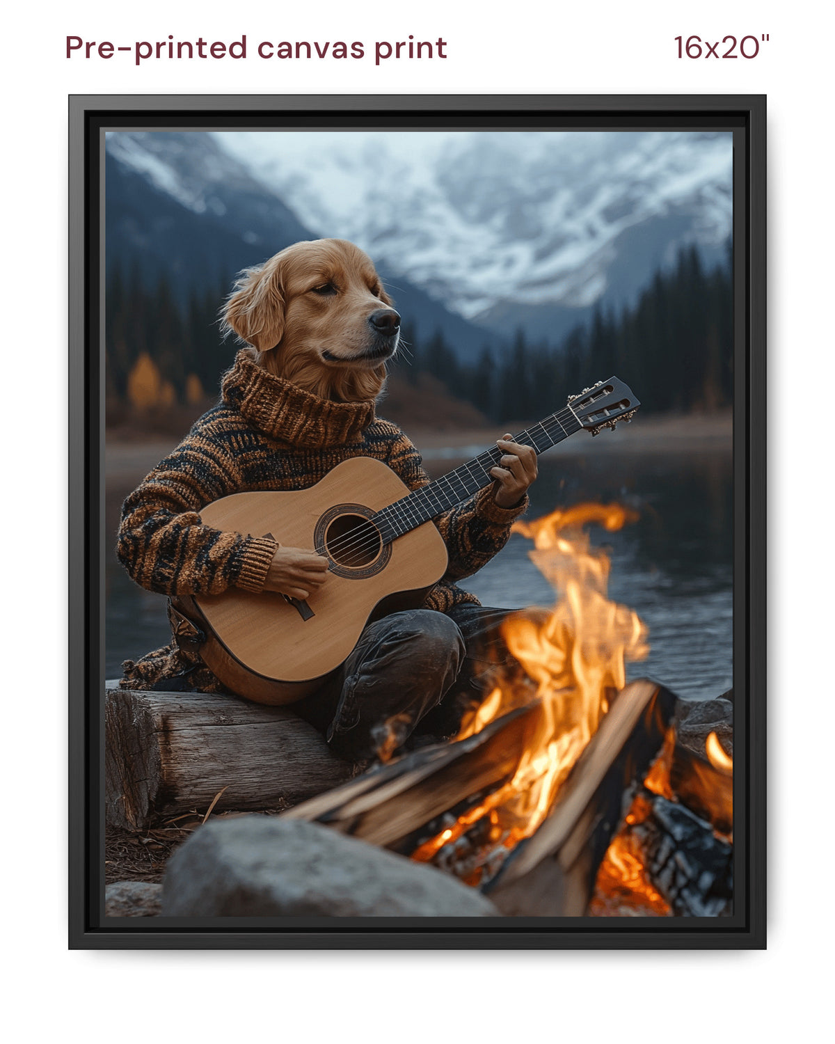 Canvas Print 16x20 Framed Black