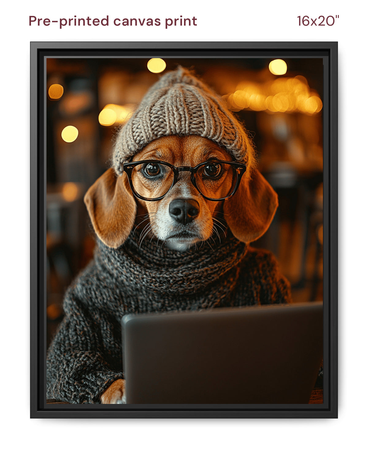 Canvas Print 16x20 Framed Black
