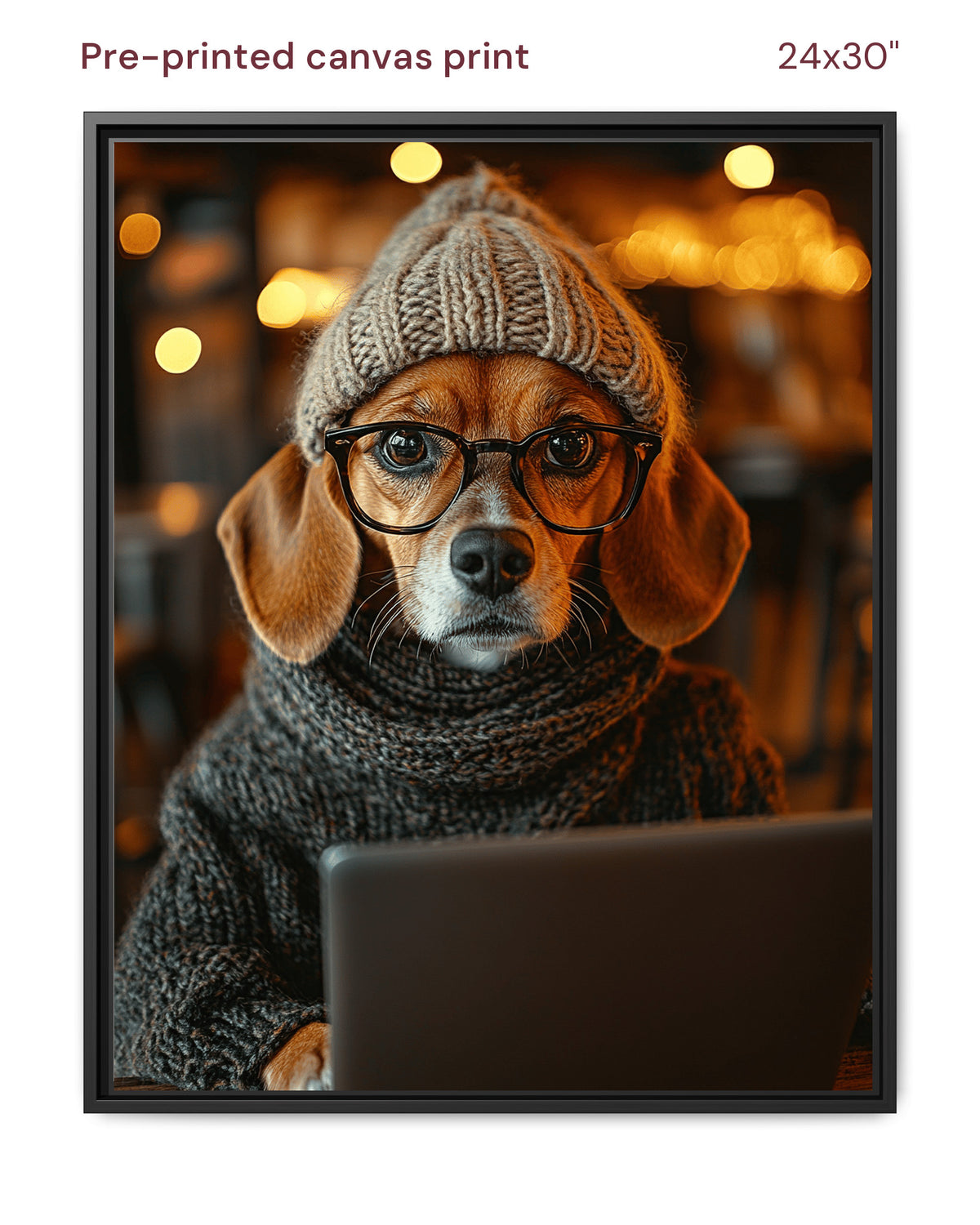 Canvas Print 24x30 Framed Black