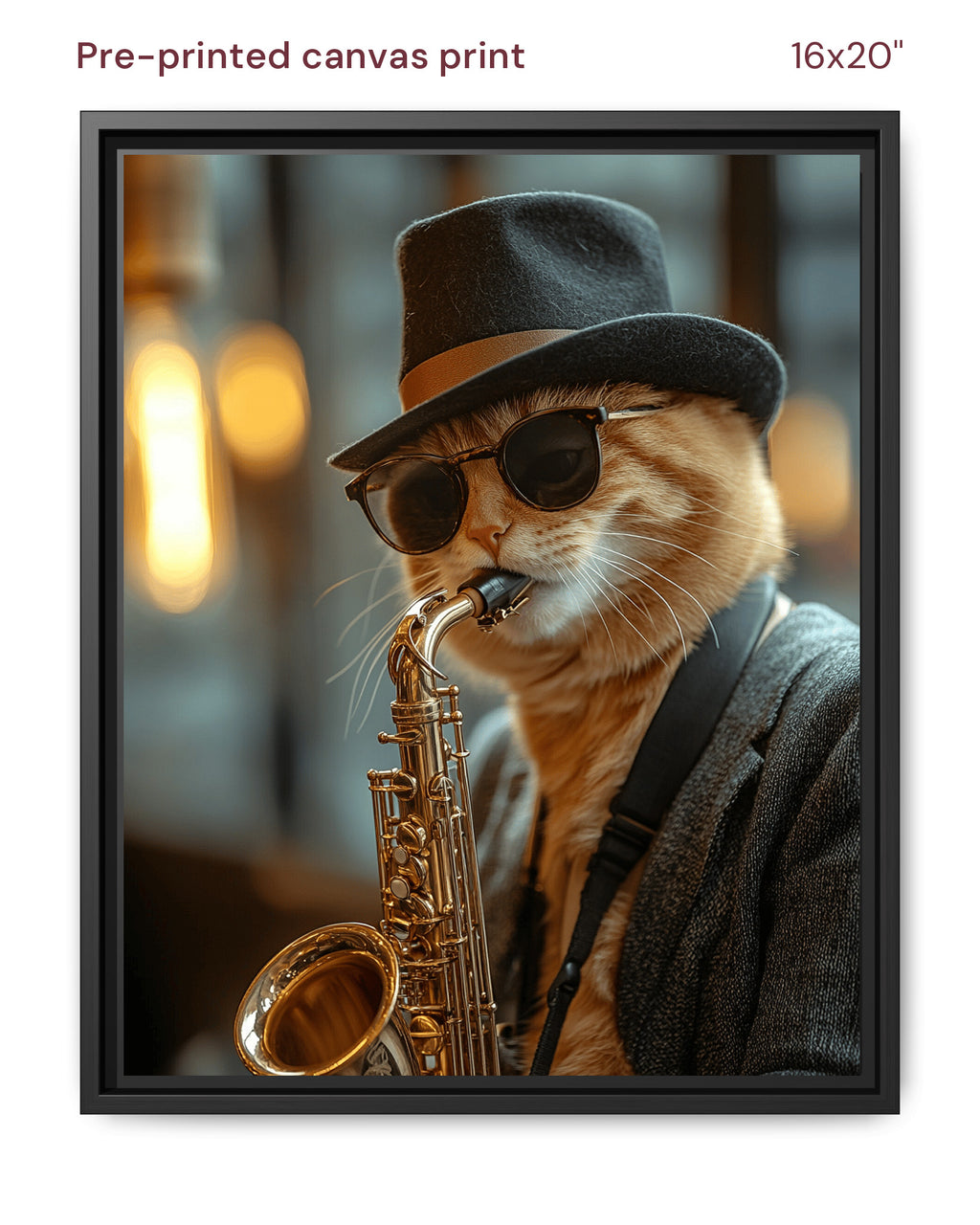 Canvas Print 16x20 Framed Black