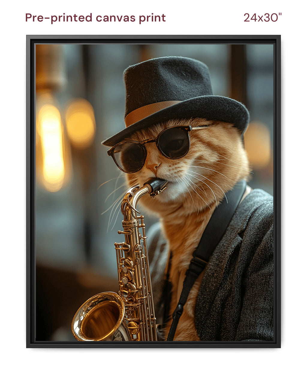 Canvas Print 24x30 Framed Black