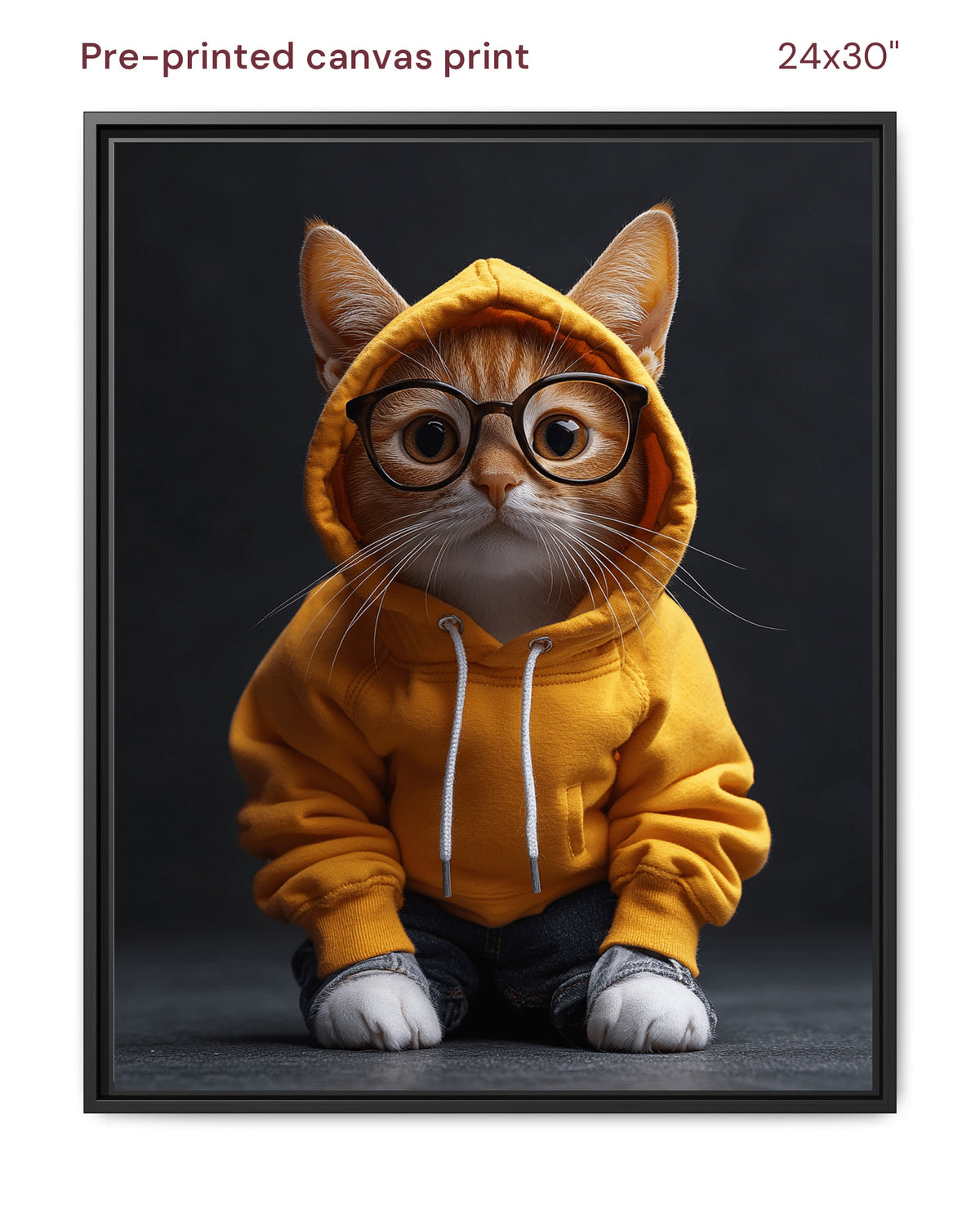 Canvas Print 24x30 Framed Black