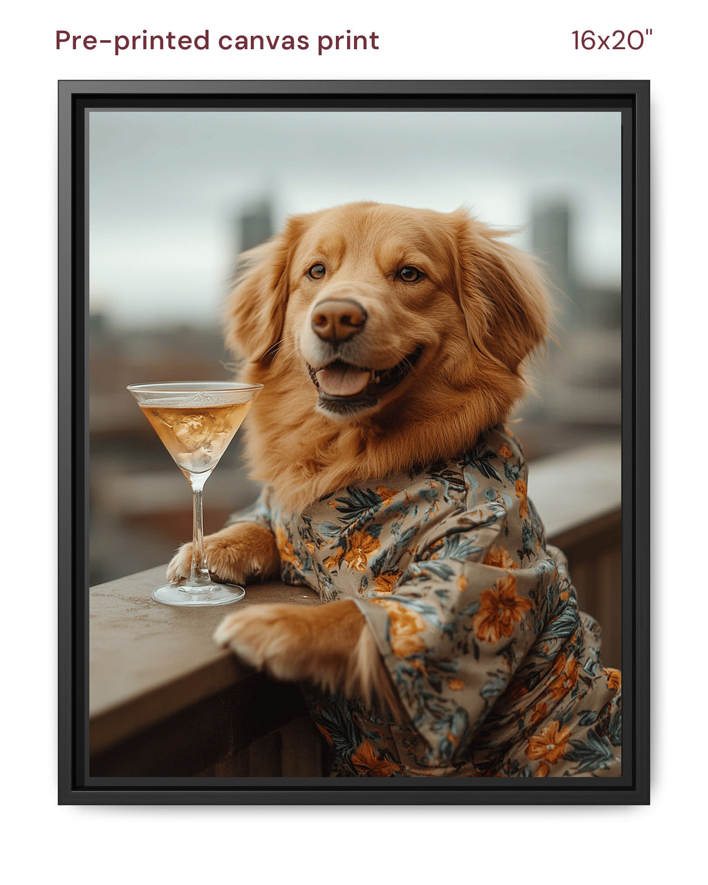 Canvas Print 16x20 Framed Black