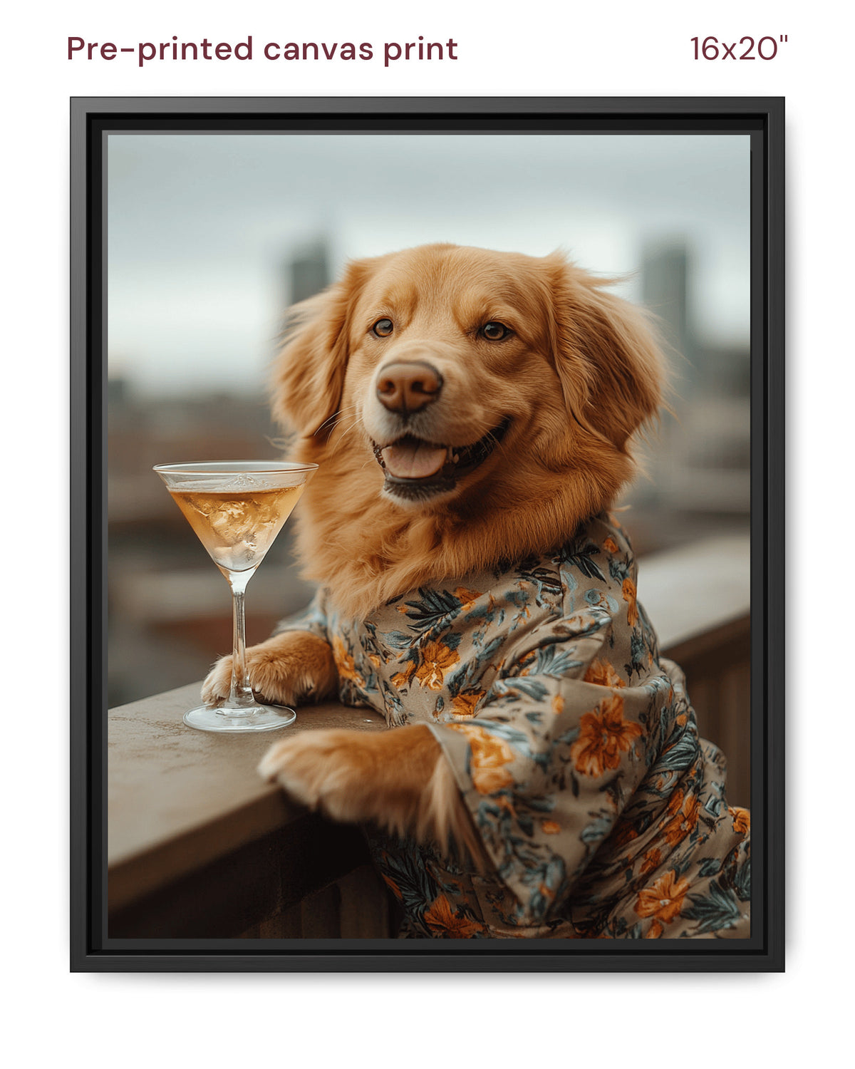Canvas Print 16x20 Framed Black