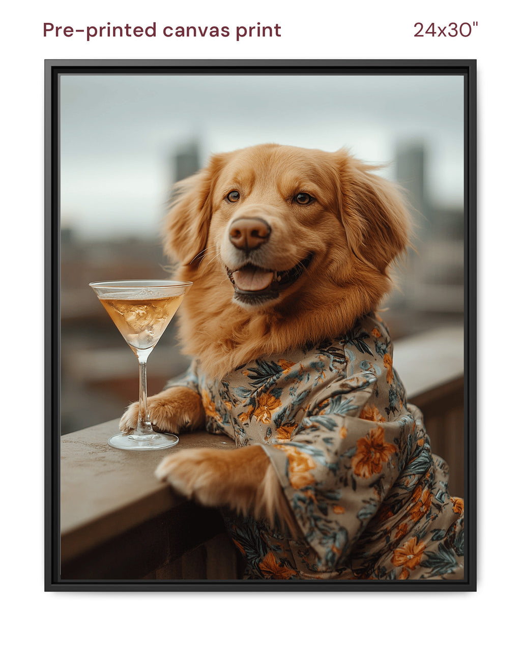 Canvas Print 24x30 Framed Black