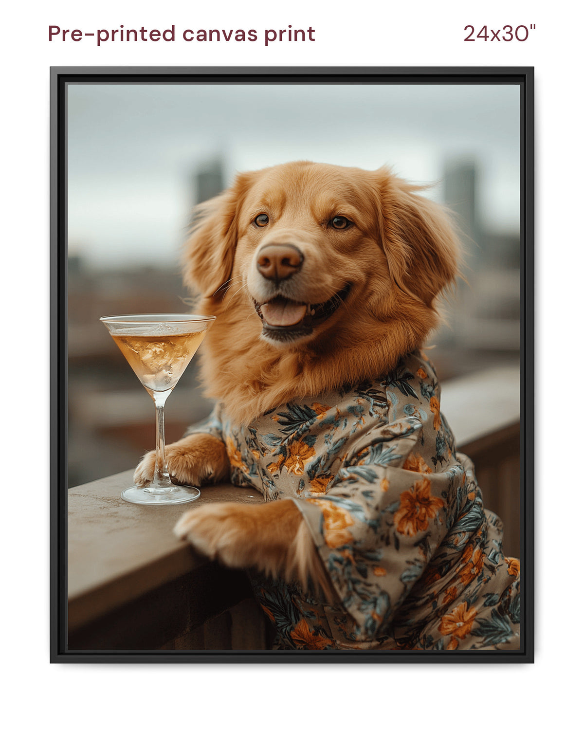 Canvas Print 24x30 Framed Black