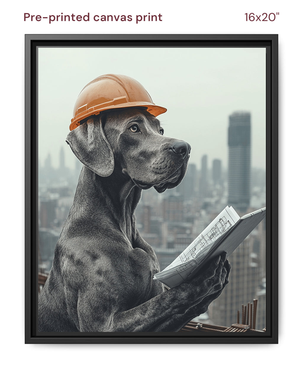 Canvas Print 16x20 Framed Black