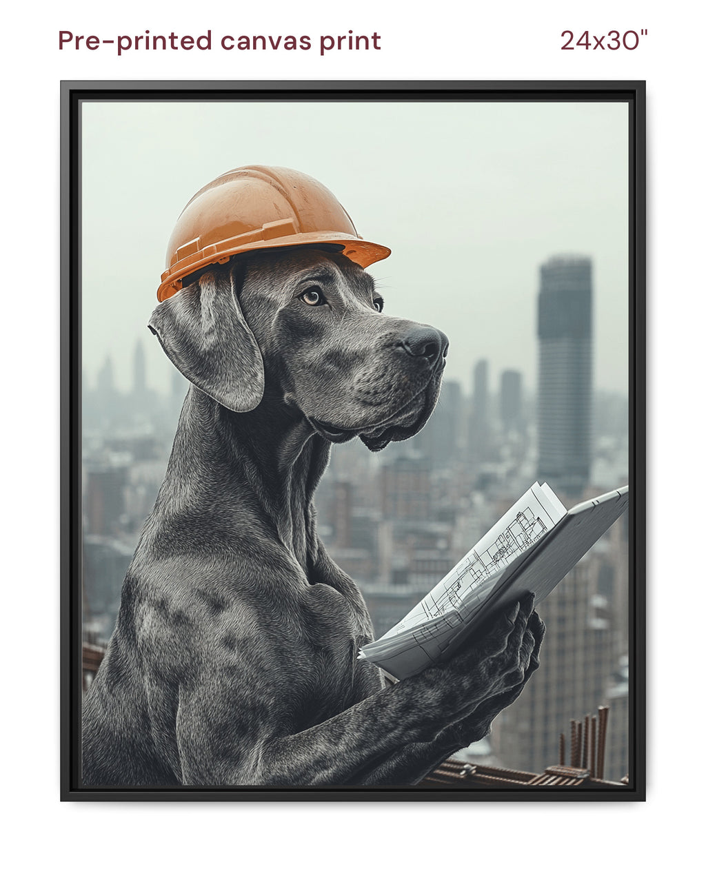 Canvas Print 24x30 Framed Black