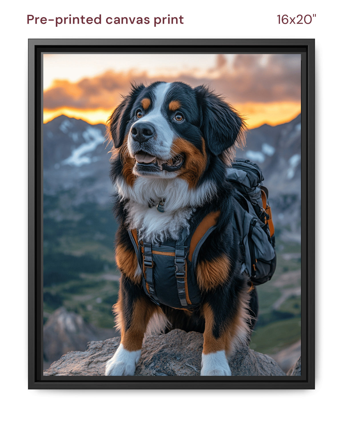 Canvas Print 16x20 Framed Black