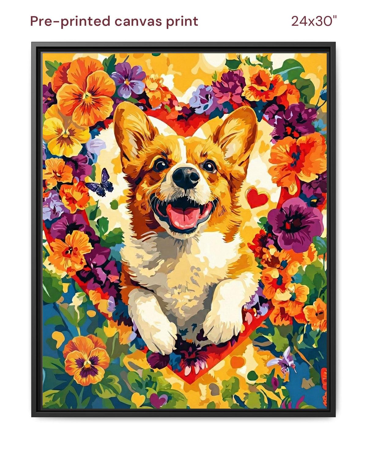 Canvas Print 24x30 Framed Black