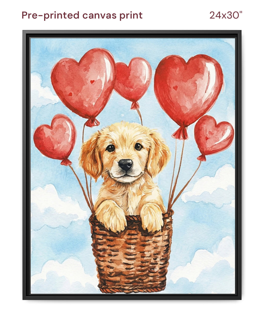 Canvas Print 24x30 Framed Black