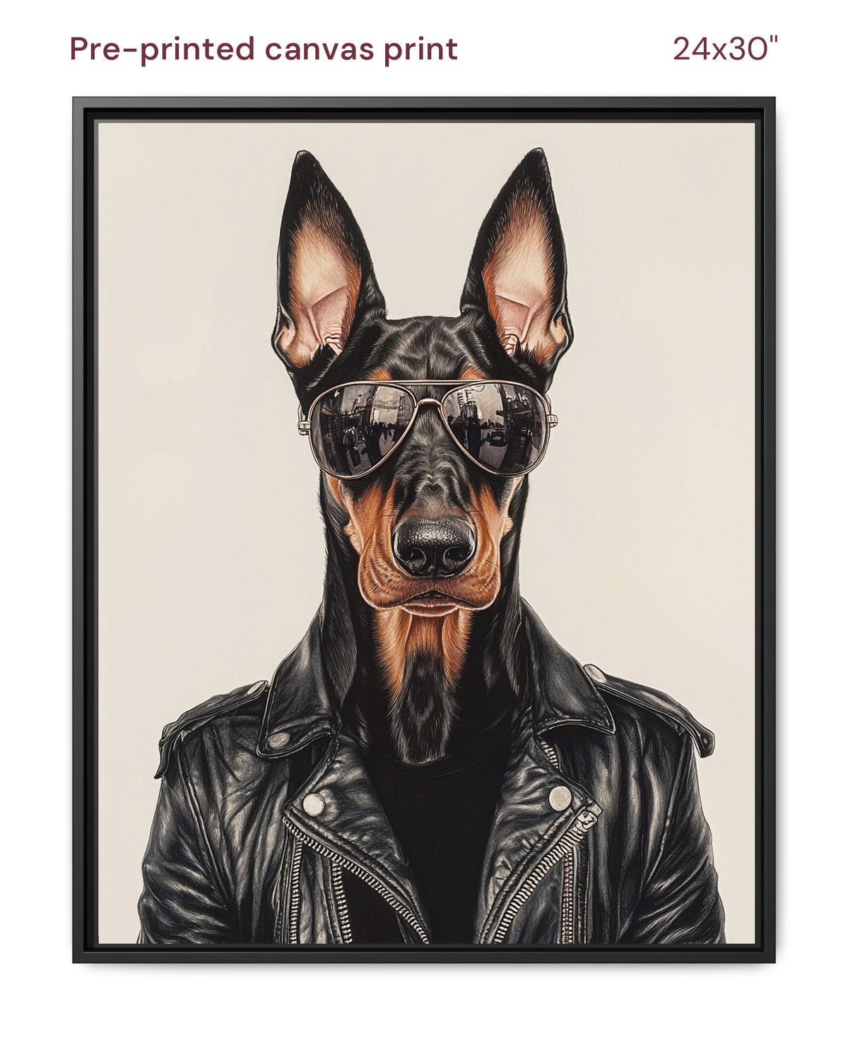 Canvas Print 24x30 Framed Black