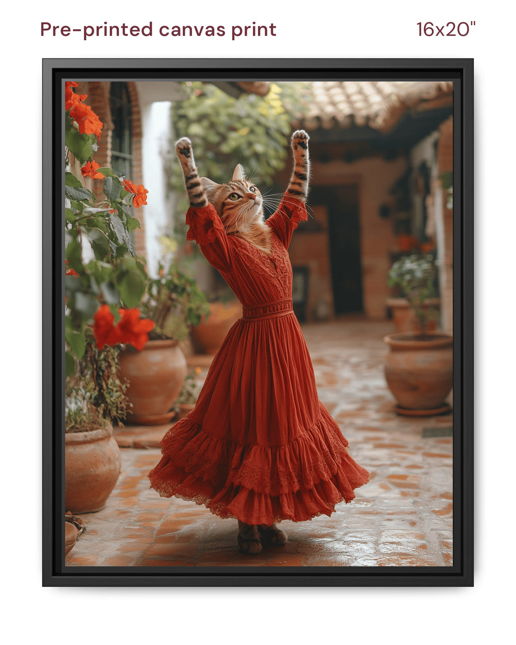 Canvas Print 16x20 Framed Black