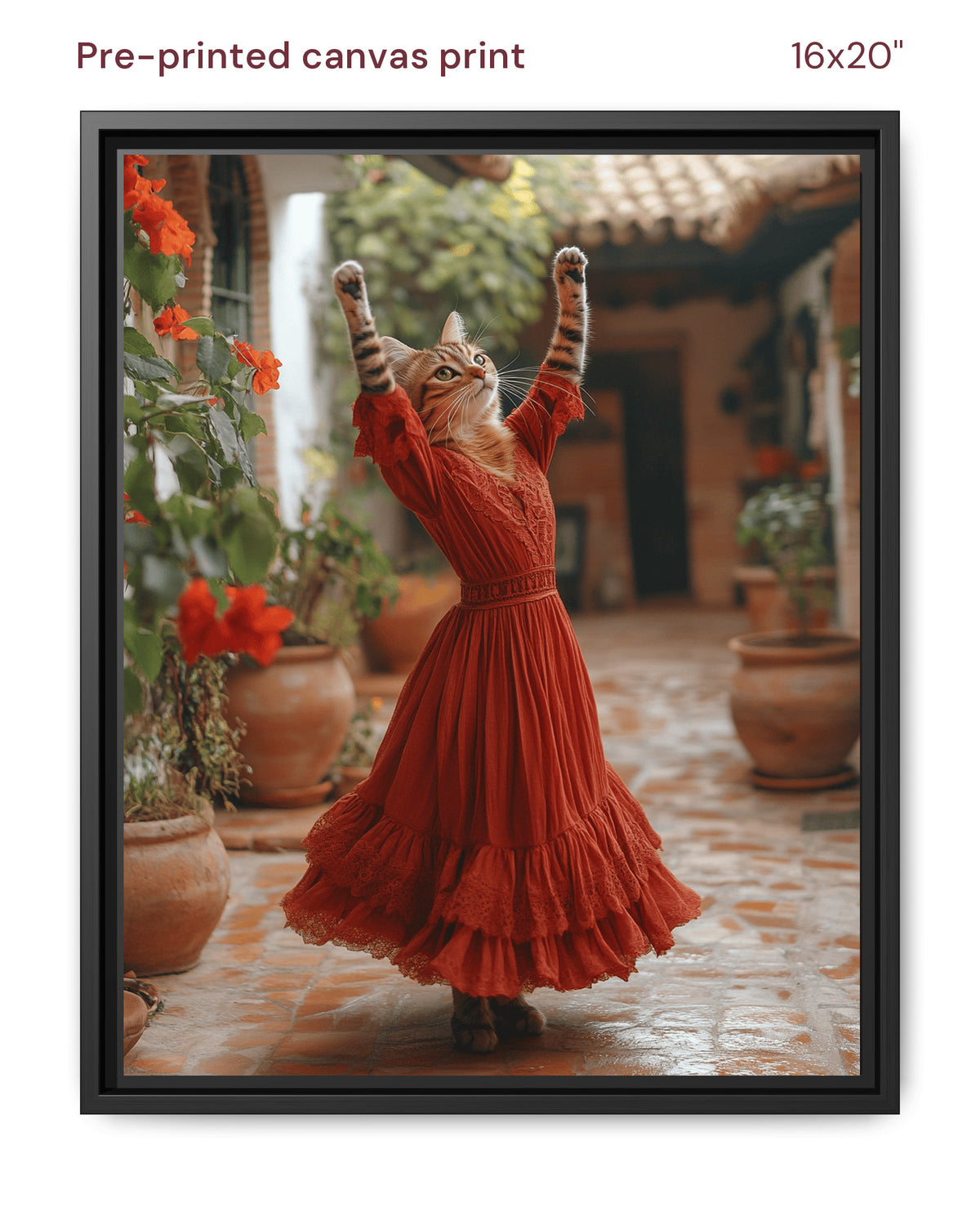Canvas Print 16x20 Framed Black