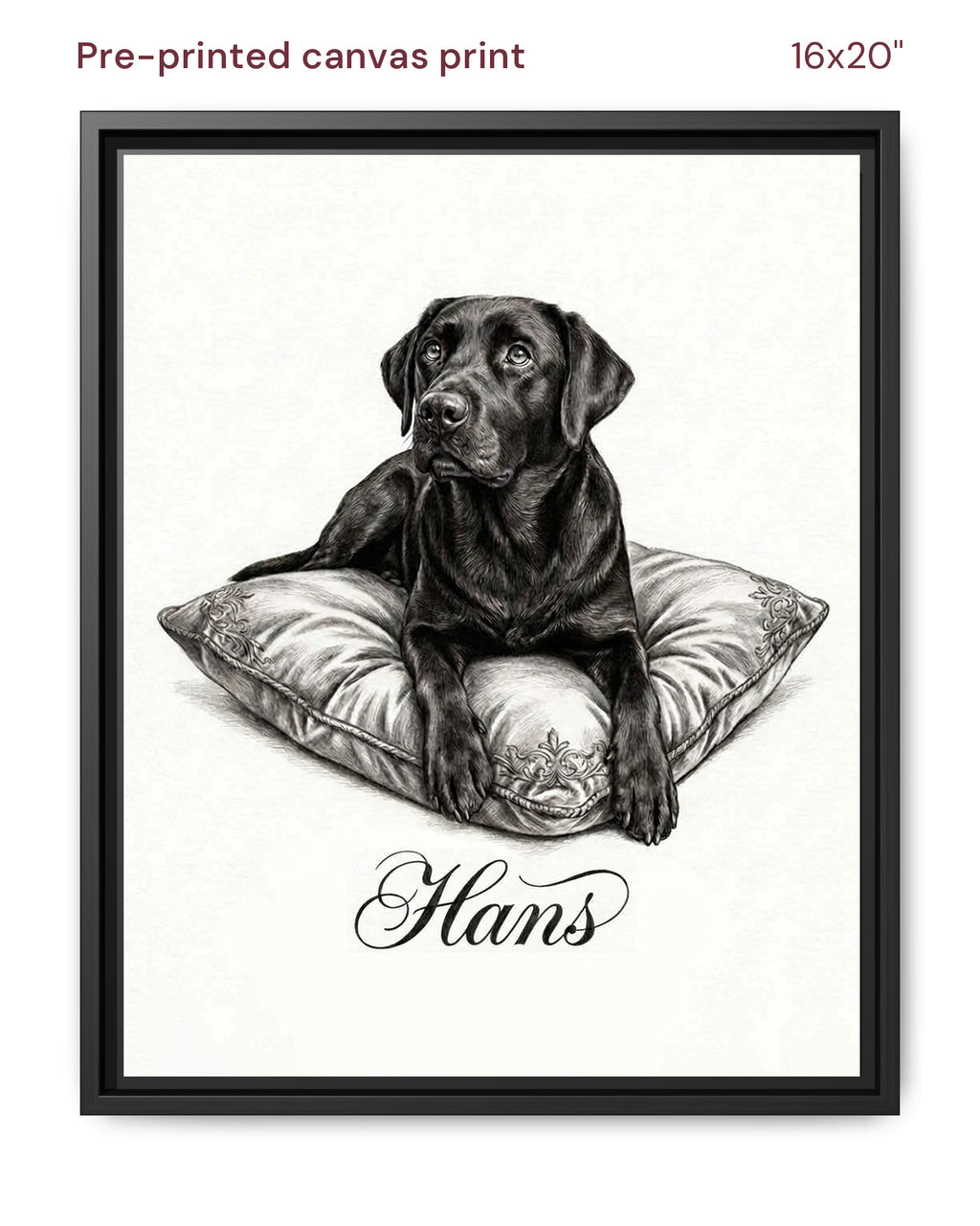 Canvas Print 16x20 Framed Black