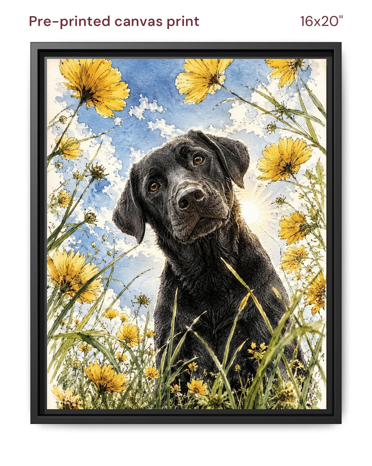 Canvas Print 16x20 Framed Black