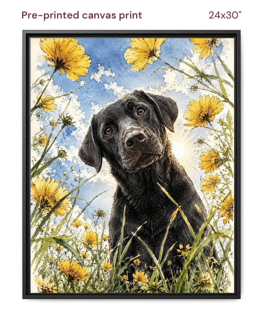 Canvas Print 24x30 Framed Black