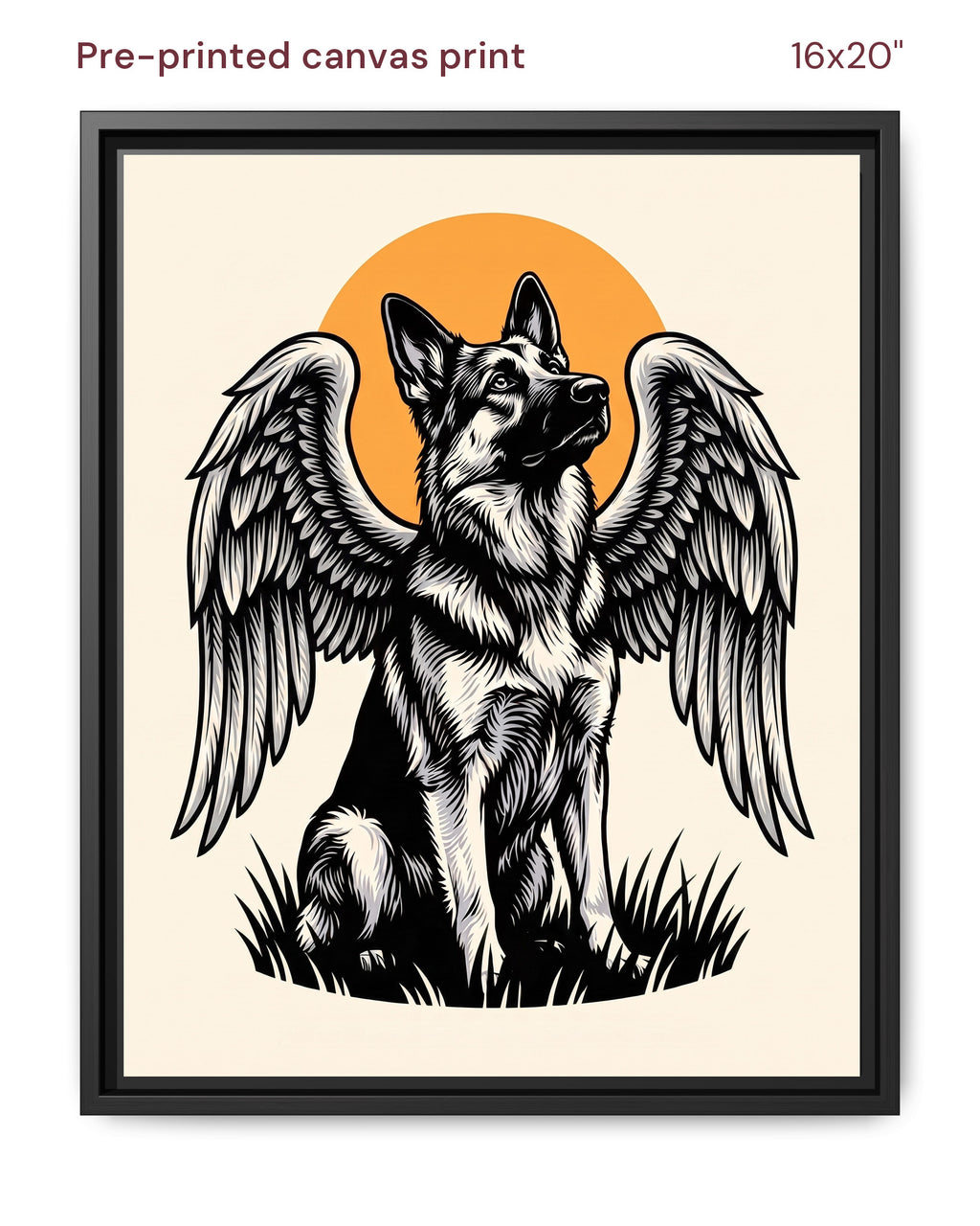 Canvas Print 16x20 Framed Black