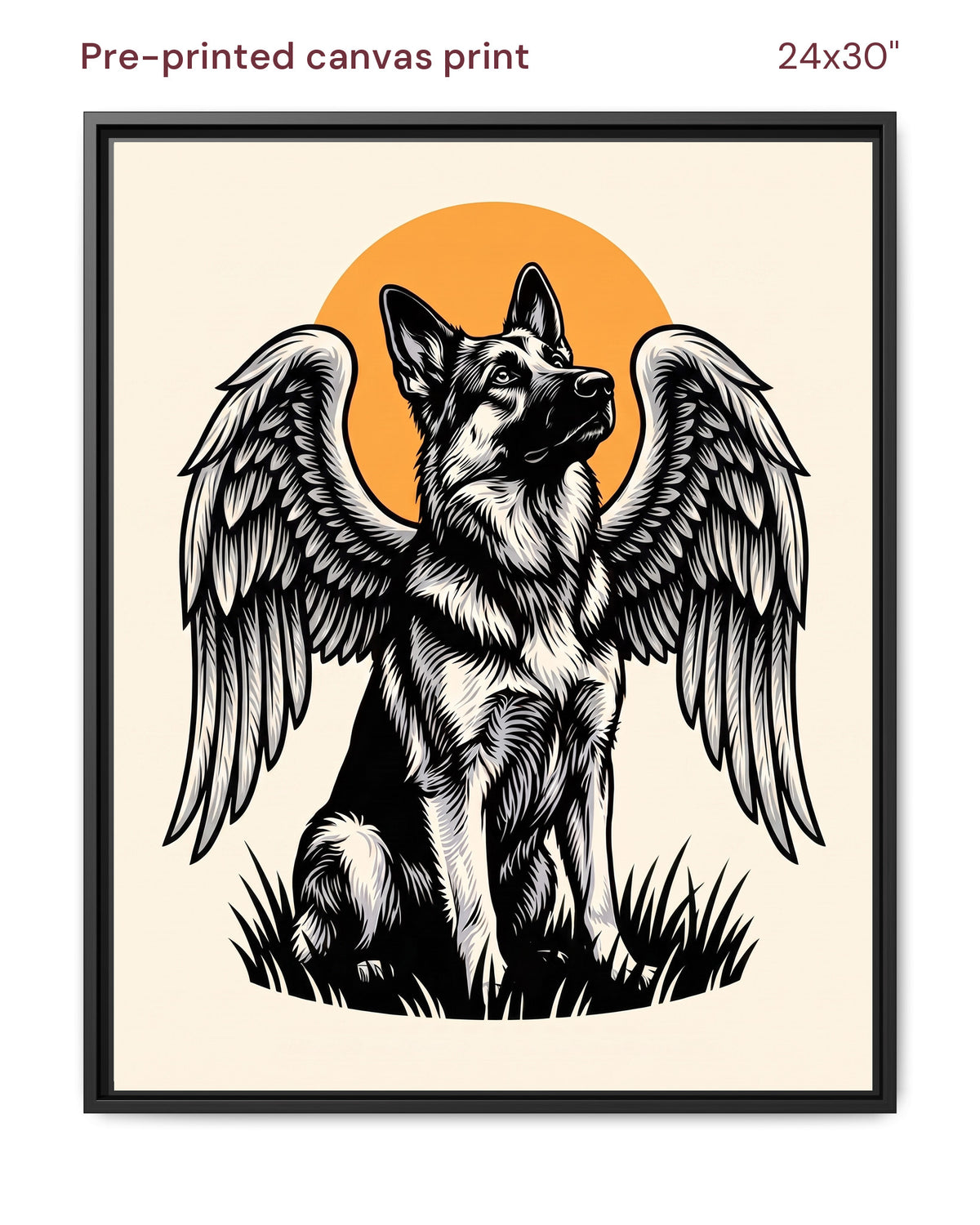 Canvas Print 24x30 Framed Black