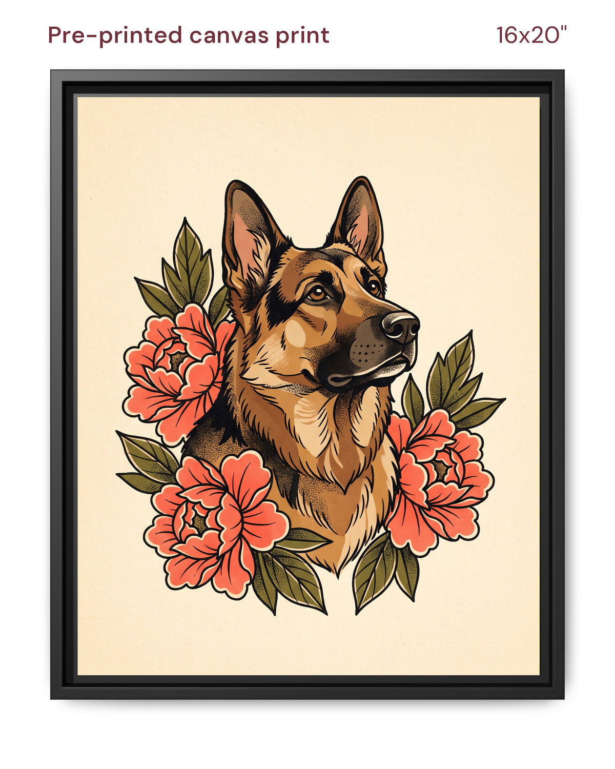 Canvas Print 16x20 Framed Black