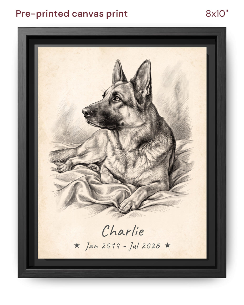 Canvas Print 8x10 Framed Black