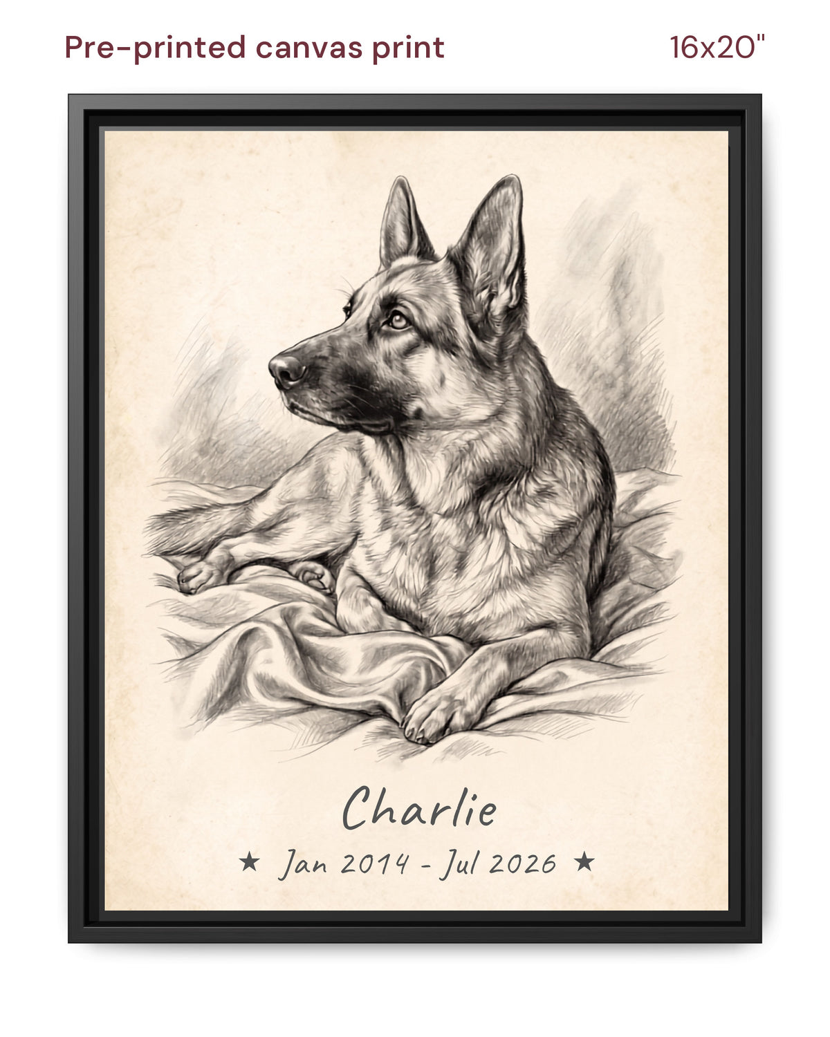 Canvas Print 16x20 Framed Black