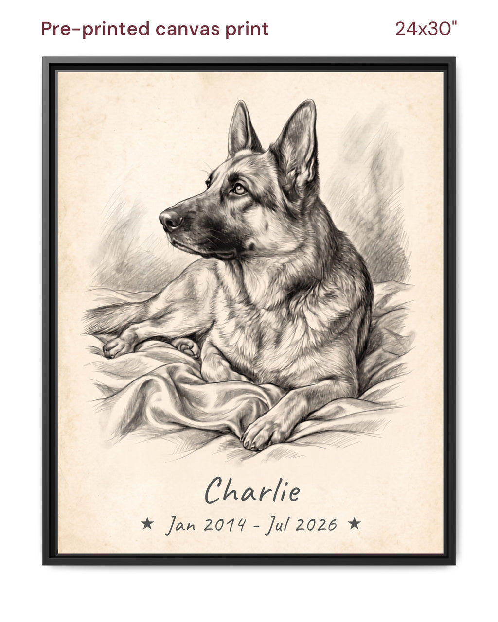 Canvas Print 24x30 Framed Black