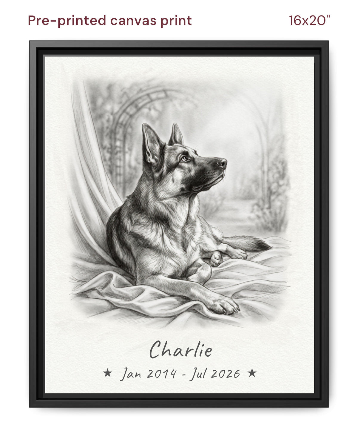 Canvas Print 16x20 Framed Black